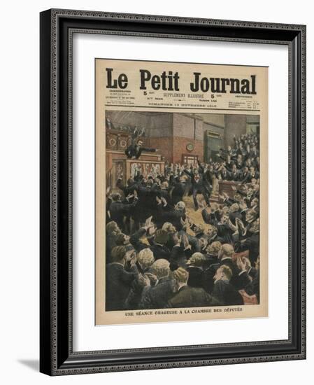 A Stormy Session at the Chamber of Deputies-French School-Framed Giclee Print