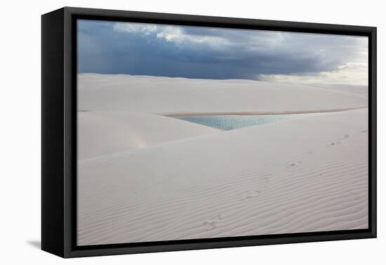 A Stormy Sky Above Brazil's Lencois Maranhenses Sand Dunes and Lagoons-Alex Saberi-Framed Premier Image Canvas