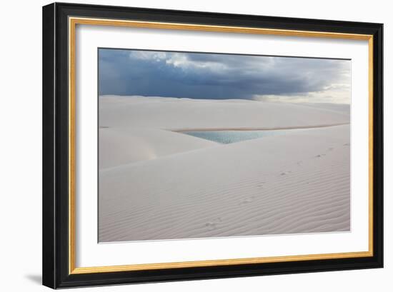 A Stormy Sky Above Brazil's Lencois Maranhenses Sand Dunes and Lagoons-Alex Saberi-Framed Photographic Print