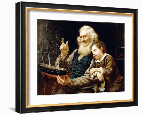 A Story of the Sea, 1883-John George Brown-Framed Giclee Print