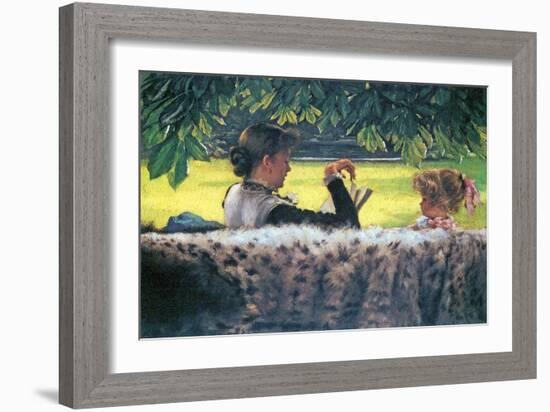 A Story Read-James Tissot-Framed Art Print