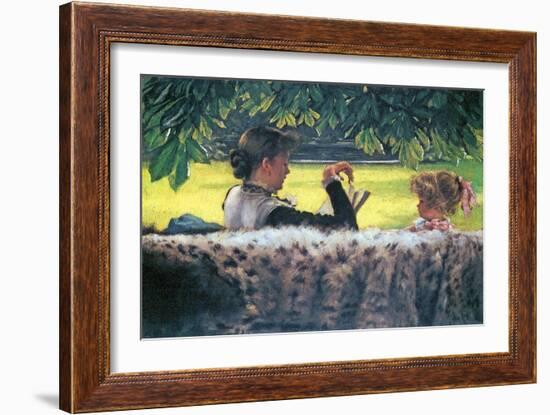 A Story Read-James Tissot-Framed Art Print