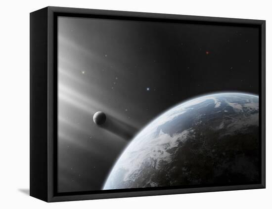 A Strange Alien Light Approaches the Earth-Stocktrek Images-Framed Premier Image Canvas