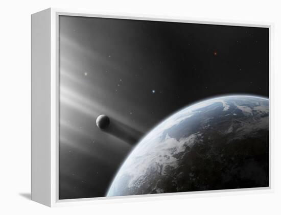 A Strange Alien Light Approaches the Earth-Stocktrek Images-Framed Premier Image Canvas