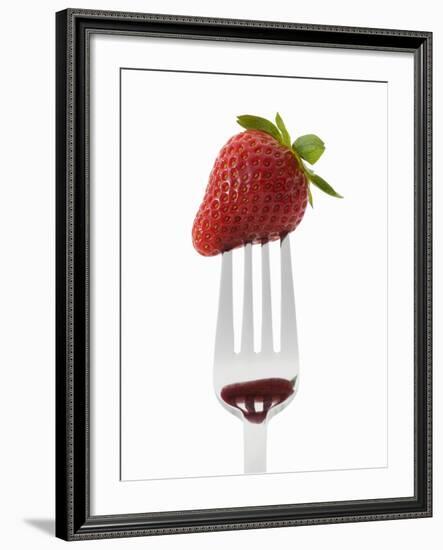 A Strawberry on a Fork-Greg Elms-Framed Photographic Print