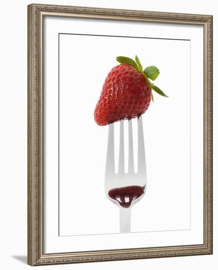 A Strawberry on a Fork-Greg Elms-Framed Photographic Print