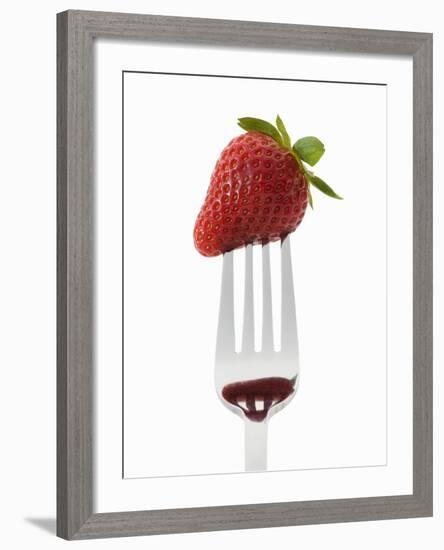 A Strawberry on a Fork-Greg Elms-Framed Photographic Print