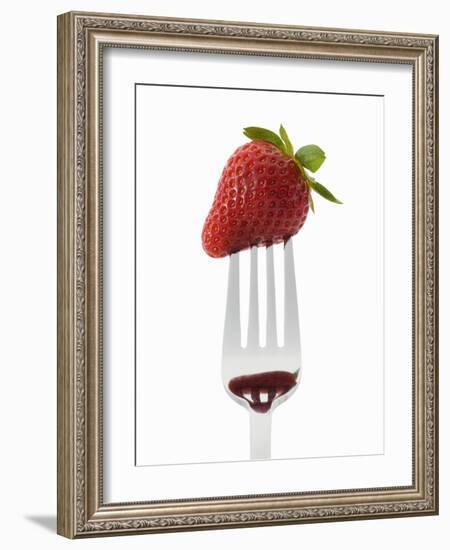 A Strawberry on a Fork-Greg Elms-Framed Photographic Print