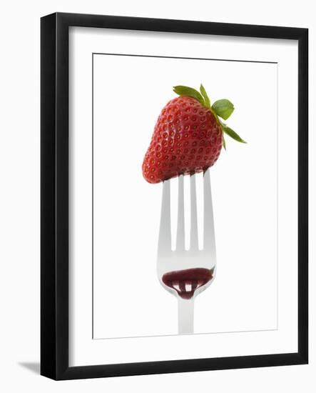 A Strawberry on a Fork-Greg Elms-Framed Photographic Print