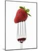 A Strawberry on a Fork-Greg Elms-Mounted Photographic Print