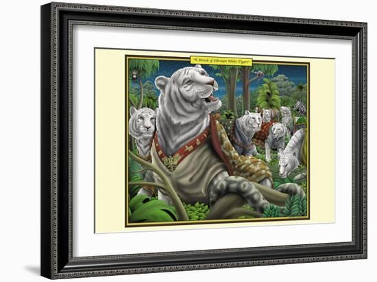 A Streak of Siberian White Tigers-Richard Kelly-Framed Art Print