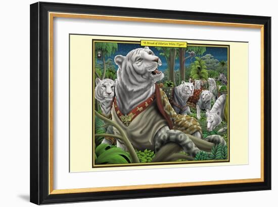 A Streak of Siberian White Tigers-Richard Kelly-Framed Art Print