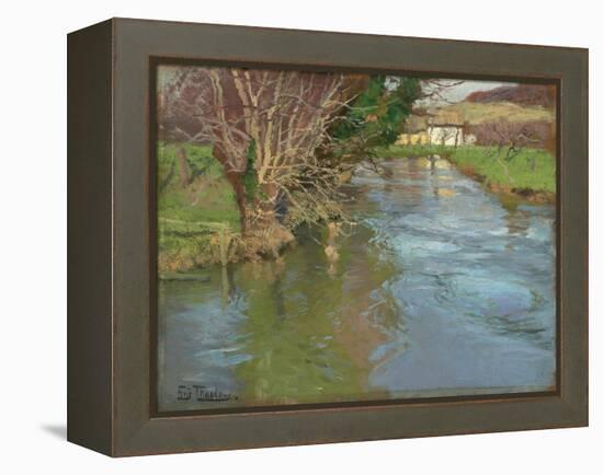A Stream in Spring-Fritz Thaulow-Framed Premier Image Canvas