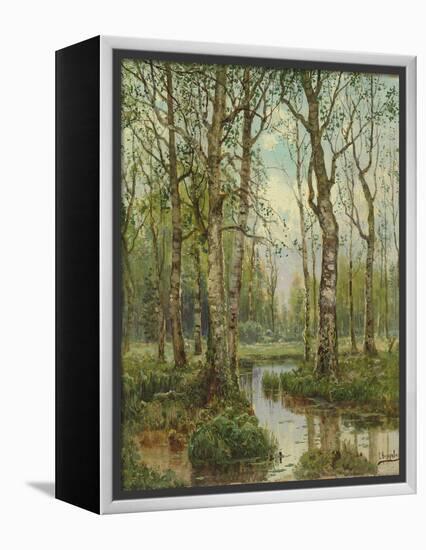 A Stream Running Through a Birch Wood-Semyon Fedorov-Framed Premier Image Canvas