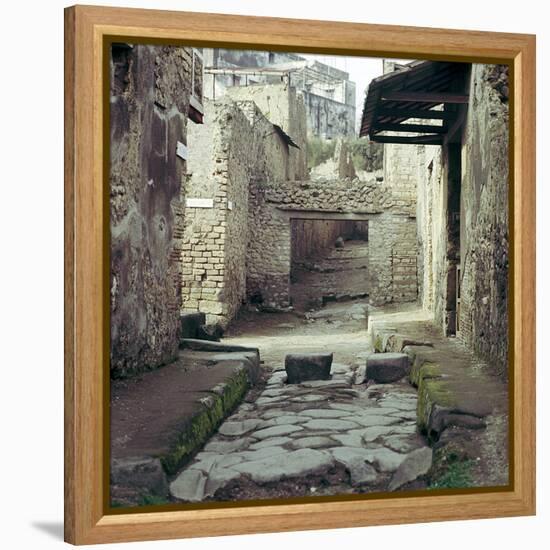 A Street and Houses, Pompeii, Italy-CM Dixon-Framed Stretched Canvas