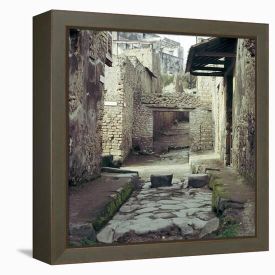 A Street and Houses, Pompeii, Italy-CM Dixon-Framed Stretched Canvas