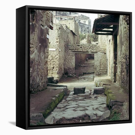 A Street and Houses, Pompeii, Italy-CM Dixon-Framed Stretched Canvas