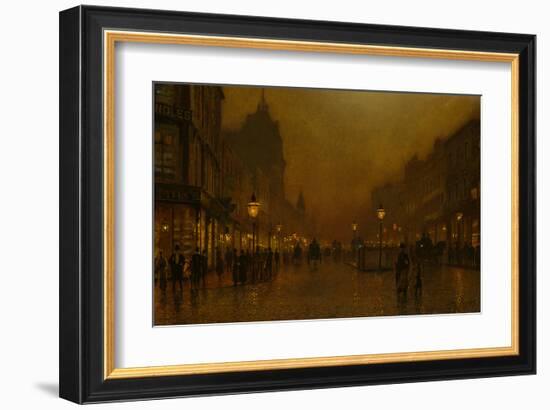 A Street at Night-John Atkinson Grimshaw-Framed Giclee Print