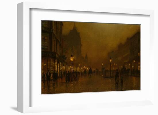 A Street at Night-John Atkinson Grimshaw-Framed Giclee Print