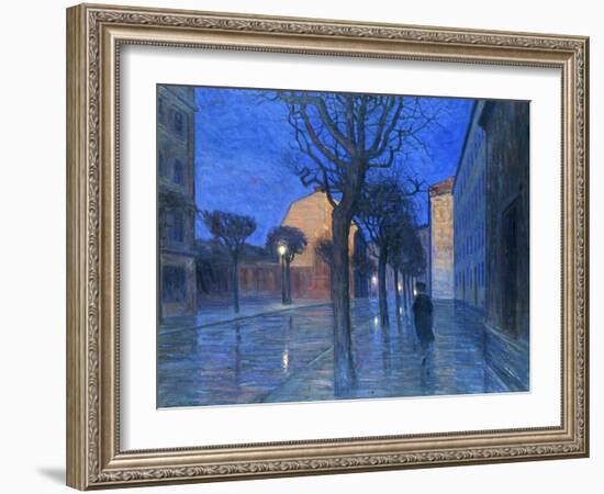 A Street at Night-Aron Gerle-Framed Giclee Print