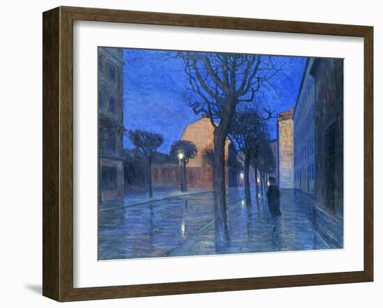 A Street at Night-Aron Gerle-Framed Giclee Print