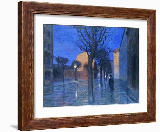 A Street at Night-Aron Gerle-Framed Giclee Print