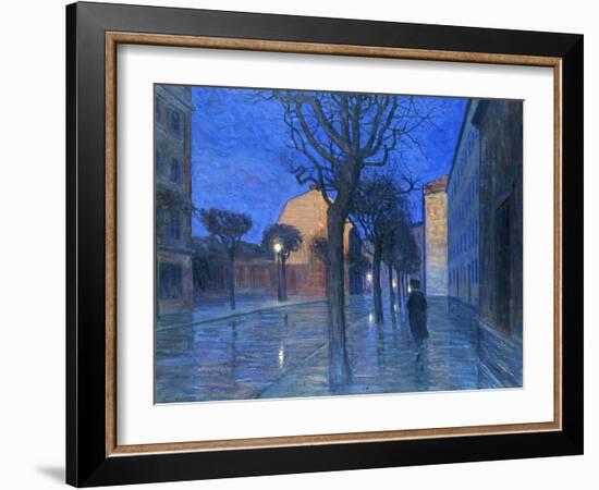A Street at Night-Aron Gerle-Framed Giclee Print