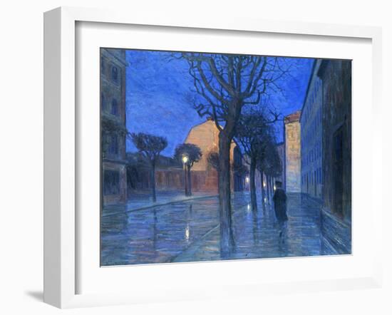 A Street at Night-Aron Gerle-Framed Giclee Print