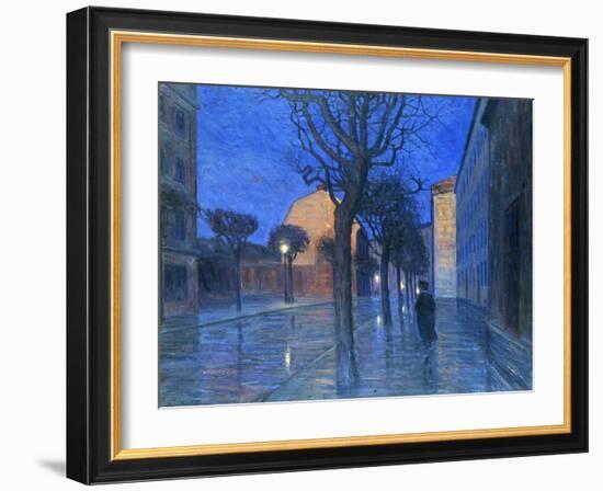 A Street at Night-Aron Gerle-Framed Giclee Print