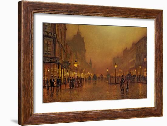 A Street at Night-John Atkinson Grimshaw-Framed Giclee Print