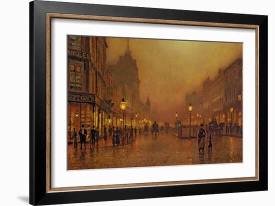 A Street at Night-John Atkinson Grimshaw-Framed Giclee Print