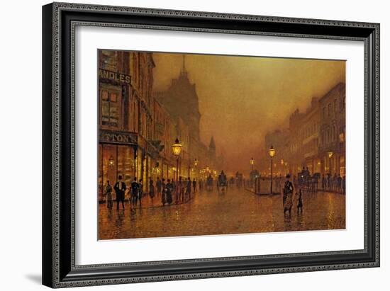 A Street at Night-John Atkinson Grimshaw-Framed Giclee Print