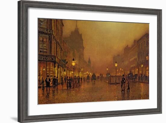 A Street at Night-John Atkinson Grimshaw-Framed Giclee Print