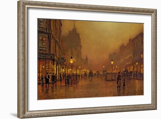 A Street at Night-John Atkinson Grimshaw-Framed Giclee Print