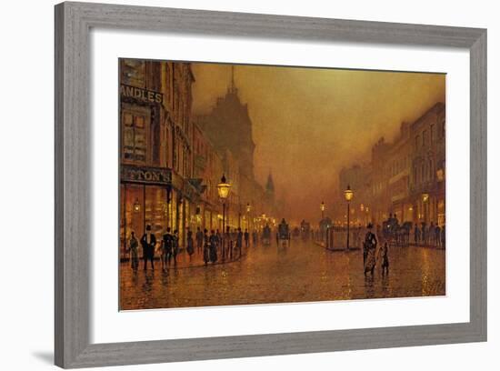 A Street at Night-John Atkinson Grimshaw-Framed Giclee Print