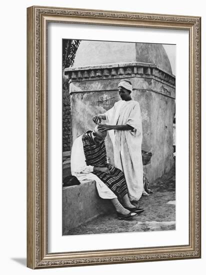 A Street Barber and His Client, Algeria, Africa, 1922-Donald Mcleish-Framed Giclee Print