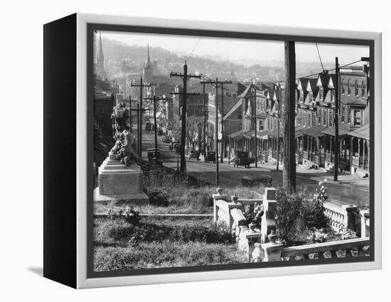 A street in Bethlehem, Pennsylvania, 1935-Walker Evans-Framed Premier Image Canvas