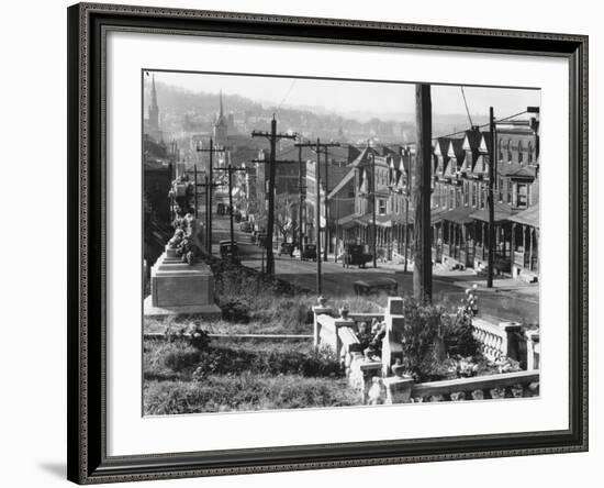 A street in Bethlehem, Pennsylvania, 1935-Walker Evans-Framed Photographic Print
