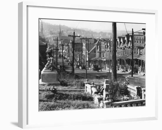 A street in Bethlehem, Pennsylvania, 1935-Walker Evans-Framed Photographic Print