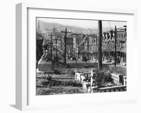 A street in Bethlehem, Pennsylvania, 1935-Walker Evans-Framed Photographic Print
