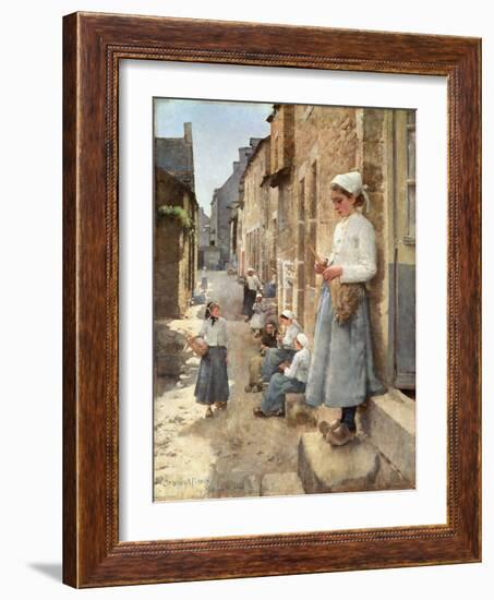 A Street in Brittany, 1881 (Oil on Canvas)-Stanhope Alexander Forbes-Framed Giclee Print