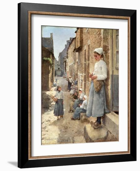 A Street in Brittany, 1881 (Oil on Canvas)-Stanhope Alexander Forbes-Framed Giclee Print