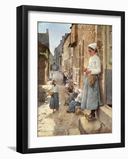 A Street in Brittany, 1881 (Oil on Canvas)-Stanhope Alexander Forbes-Framed Giclee Print