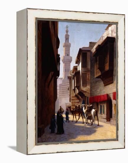 A Street in Cairo-Jean Leon Gerome-Framed Premier Image Canvas