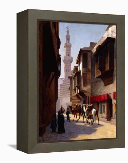 A Street in Cairo-Jean Leon Gerome-Framed Premier Image Canvas