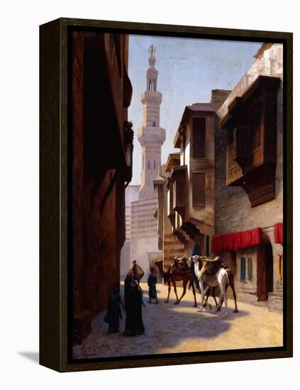 A Street in Cairo-Jean Leon Gerome-Framed Premier Image Canvas