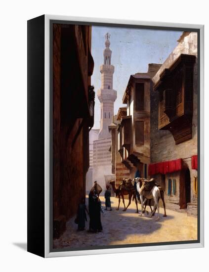 A Street in Cairo-Jean Leon Gerome-Framed Premier Image Canvas