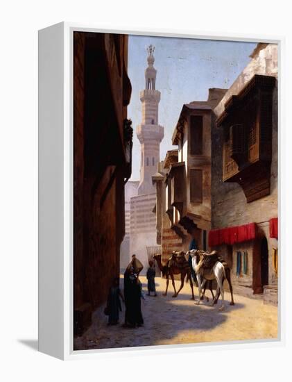 A Street in Cairo-Jean Leon Gerome-Framed Premier Image Canvas