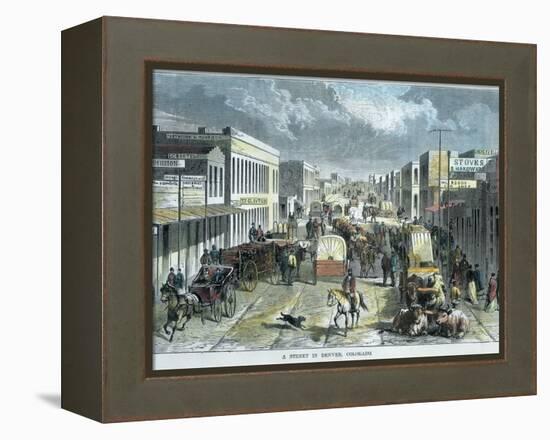 A Street in Denver, Colorado, USA, C1880-null-Framed Premier Image Canvas