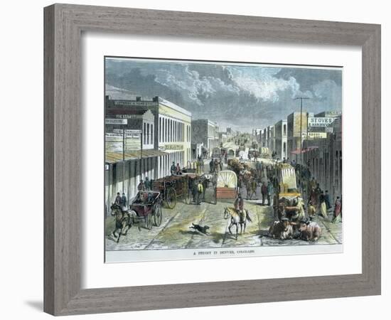 A Street in Denver, Colorado, USA, C1880-null-Framed Giclee Print